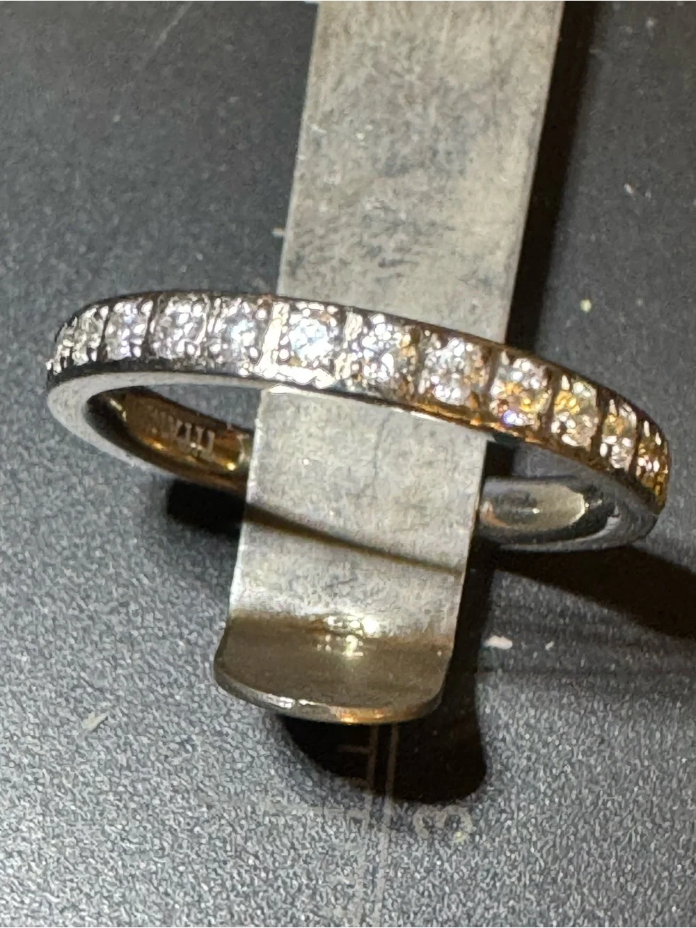 White Titanium Crystal Eternity Band - Sz 3